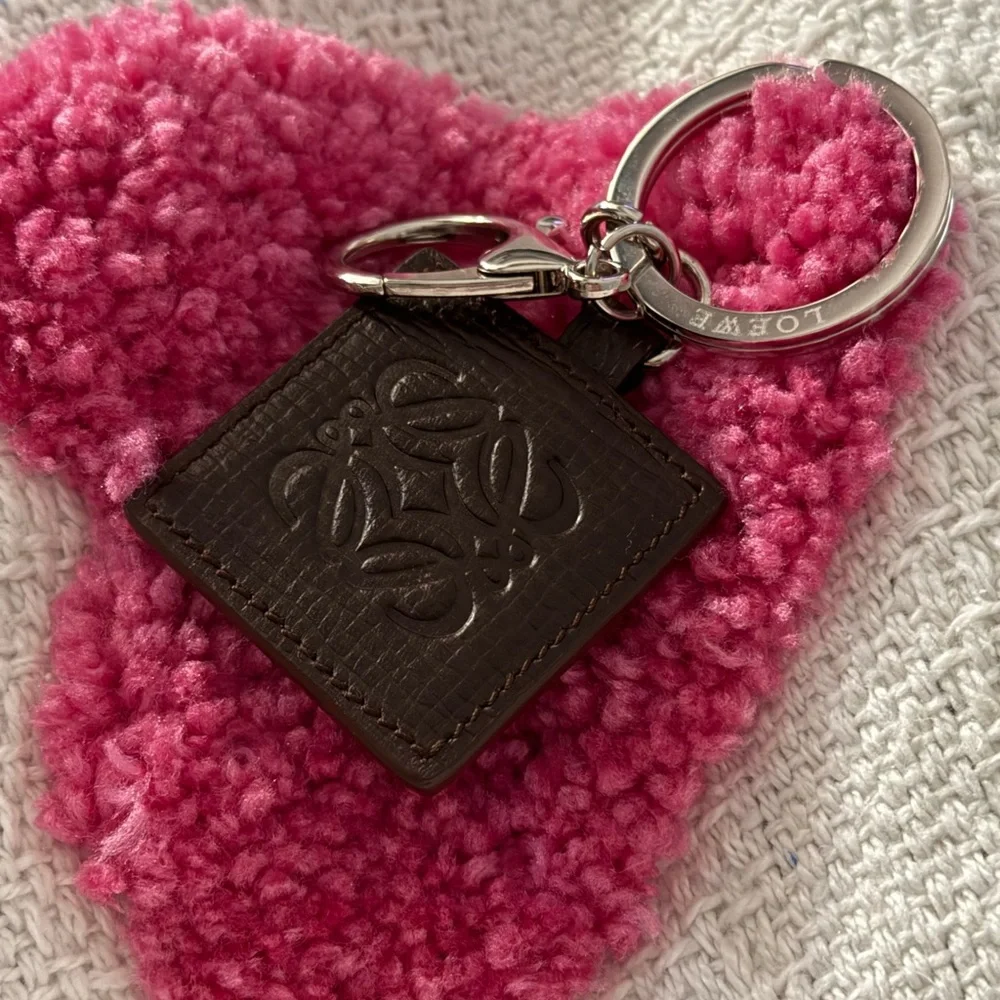 Loewe Dark Brown Leather Keyring/Keychain